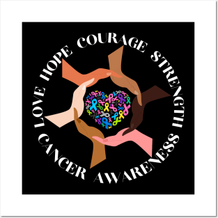 All Cancer Matters Awareness Fight All Cancer Ribbon Support Posters and Art